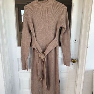Moon River Belted Sweater Dress